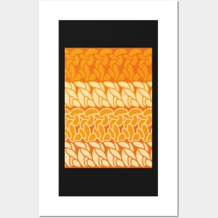 Faux double crochet stitch pattern with orange and yellow hues Posters and Art